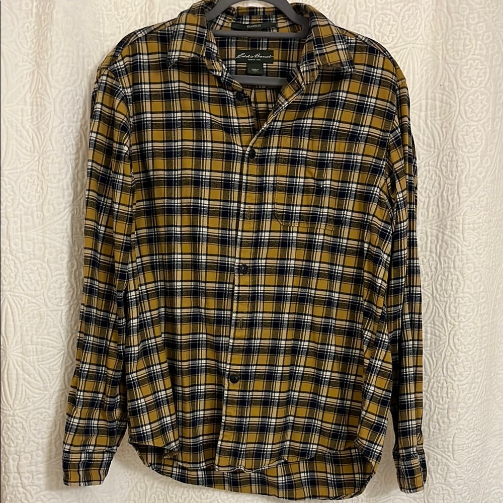 Eddie Bauer yellow and black flannel